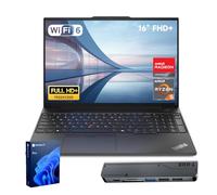 Lenovo ThinkPad E16 Gen 2 Business Laptop, 16" FHD+ Display, AMD Ryzen 5 7535U, 16GB DDR5 RAM, 512GB SSD, Fingerprint, Backlit, Wi-Fi 6, Windows 11 Pro, Bundle with Targus USB-C 100W Docking Station