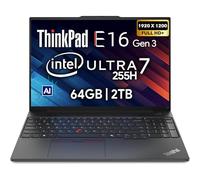 Lenovo ThinkPad E16 Gen 3, 16" FHD+, Intel Ultra 7 255H, 64GB DDR5 RAM, 2TB NVMe, Fingerprint, Backlit KB, WiFi 6E, RJ-45, FHD Webcam, Windows 11 Pro, AI Business Laptop - Black