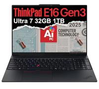 Lenovo ThinkPad E16 Gen 3 Business AI PC Laptop (16" FHD+ Anti-Glare, Intel 16-Core Ultra 7 255H (> i9-13900H), 32GB DDR5 RAM, 1TB SSD) Thunderbolt 4, 5MP Webcam, Fingerprint, Win 11 Pro, 2025