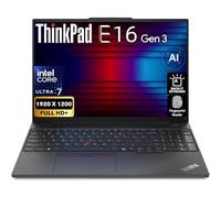 Lenovo ThinkPad E16 Gen 3, FHD+ 16" Display, Intel 16-Core Ultra 7-255H, 16GB RAM, 512GB SSD, Fingerprint, Backlit Keyboard, WiFi 6E + BT, RJ-45, FHD Webcam, Win 11 Pro, AI Business Laptop