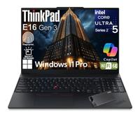Lenovo ThinkPad E16 Gen 3, Ultra 7 255H, 32GB DDR5, 2TB SSD, Win 11 Pro | Business Laptop Computer (2026 Edition), Long Battery Life & Fast Charging, Fingerprint Reader & Backlit Keyboard, Jet Black