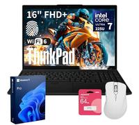 Lenovo ThinkPad L16 Business AI Laptop, 16" FHD+ Touchscreen, Intel Core Ultra 7 255U, 64GB DDR5, 1TB SSD, Fingerprint, Backlit, Wi-Fi 6E, Long Battery Life, Windows 11 Pro, 7-in-1 USB-C Hub Bundle
