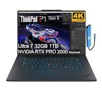 Lenovo ThinkPad P1 Gen 8 Mobile Workstation Laptop (16" 4K+ UHD+, NVIDIA RTX PRO 2000 Blackwell 8GB, Intel Core Ultra 7 255H, 32GB DDR5, 1TB SSD) for Engineer, Designer, 2X Thunderbolt 5, Win 11 Pro