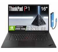 Lenovo ThinkPad P1 Mobile Workstation Laptop (16" FHD+, NVIDIA RTX 2000 Ada 8GB, Intel 14-Core i7-13800H, 32GB DDR5, 1TB SSD) 2 x Thunderbolt 4, Backlit, Fingerprint, IR Webcam, IST Hub, Win 11 Pro