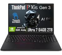 Lenovo ThinkPad P16s Gen 3 Mobile Workstation Laptop (16" FHD+ Touchscreen, Intel Core Ultra 7 155H, 64GB DDR5, 2TB SSD, NVIDIA RTX 500 Ada) AI PC for Designer, Engineer, 3-Year Warranty, Win 11 Pro