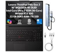 Lenovo ThinkPad P16s Gen 3 Mobile Workstation Laptop 2025, 16" WQUXGA 4K OLED, Intel 16-Core Ultra 7 155H, 32GB RAM, 1TB SSD, NVIDIA RTX 500, Thunderbolt 4, FPReader, IR Cam, Copilot Windows 11 Pro