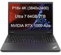 Lenovo ThinkPad P16v Gen 2 Mobile Workstation Laptop (16" 4K 100%DCI-P3, NVIDIA RTX 1000 Ada 6GB, Intel Ultra 7 155H, 64GB DDR5, 2TB SSD) AI PC, 800 nits, 2 x Thunderbolt 4, 5MP IR Webcam, Win 11 Pro