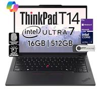 Lenovo ThinkPad T14 Business Laptop (14" FHD+ IPS, Intel Ultra 7 155U, 16GB DDR5 RAM, 512GB SSD), 5MP Webcam, 2 Thunderbolt 4, 2024 AI PC, Win 11 Pro