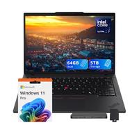 Lenovo ThinkPad T14 Gen 5 14" WUXGA Touchscreen Laptop, Intel Ultra 7 165U-vPro Technology, 64GB RAM, 5TB Storage(4TB SSD+1TB Docking Station Set), Backlit Keyboard, Fingerprint, Win11 Pro, Black