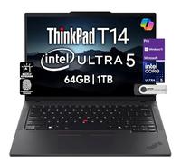 Lenovo ThinkPad T14 Gen 5 Business Laptop (14" FHD+ IPS, Intel Ultra 5 125U, 64GB DDR5 RAM, 1TB SSD), 5MP HD Webcam, 2 Thunderbolt 4, Wi-Fi 6E AI PC, Win 11 Pro, 3 Yr Wty