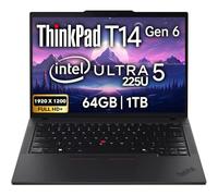Lenovo ThinkPad T14 Gen 6 Business Laptop 14" FHD+ IPS, Intel Ultra 5 225U, 64GB DDR5 RAM, 1TB SSD, 5MP HD Webcam, Fingerprint, Backlit, Wi-Fi 6E, 2 Thunderbolt 4, AI PC