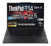 Lenovo ThinkPad T14 Gen 6 Touchscreen AI Business Laptop 14" FHD+ Display, Intel Ultra 5 225U, 32GB DDR5 RAM, 512GB SSD, 5MP FHD Webcam, Fingerprint, Backlit KB, Wi-Fi 6E, 2 Thunderbolt 4 - Black
