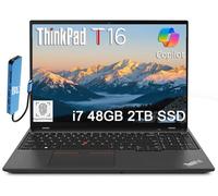 Lenovo ThinkPad T16 Business Laptop (16" FHD+ Anti-Glare, Intel 10-Core i7-1355U, 48GB DDR5 RAM, 2TB SSD), Fingerprint, 2 x Thunderbolt 4, Webcam, Ethernet, Wi-Fi 6E, IST Hub, Win 11