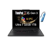 Lenovo ThinkPad T16 Gen 3 Business Laptop (16" FHD+, Intel Core Ultra 7 155U (>i7-13700H), 32GB RAM, 1TB SSD), 5MP Webcam, Backlit, Fingerprint, Ethernet, Wi-Fi 6E, IST HUB, Win 11 Pro, 2025 AI PC