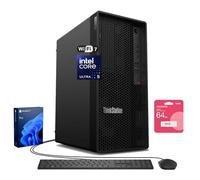 Lenovo ThinkStation P2 Tower Desktop AI PC, Intel Core Ultra 5 225, 64GB DDR5, 2TB SSD, Wi-Fi 7, Support 3-Display 4K, HDMI, DP, Optical Disc Drive, Windows 11 Pro, Business Workstation, w/Bundle