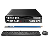 Lenovo ThinkStation P3 Tiny Workstation Desktop (Intel 20-Core i7-14700, 64GB DDR5 RAM, 2TB SSD, NVIDIA T400 4GB GPU) AI-Ready Business Mini PC, Keyboard, Mouse, Wi-Fi 6E, 3-Year Warranty, Win 11 Pro