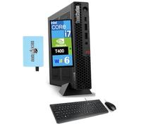 Lenovo ThinkStation P3 Tiny Workstation (Intel i7-14700, T400 4GB Graphics, 32GB DDR5, 512GB PCIe SSD, WiFi 6, BT 5.3, RJ-45, 3X mini DP, Win 11 Pro) w/Keyboard, Mouse, & DKZ USB Port Expander