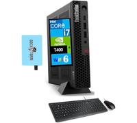 Lenovo ThinkStation P3 Tiny Workstation Mini Desktop (Intel i7-14700 vPro, T400 4GB Graphics, 16GB DDR5, 512GB PCIe SSD, WiFi 6, Bluetooth 5.3, Win 11 Pro) w/Keyboard, Mouse, & DKZ USB Port Expander