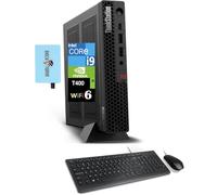 Lenovo ThinkStation P3 Tiny Workstation Mini Desktop (Intel i9-14900 vPro, T400 4GB, 32GB DDR5, 2TB PCIe SSD, WiFi 6, Bluetooth 5.3, RJ-45, 1x DP; 3X mDP, Win 11 Pro) w/DKZ USB Port Expander