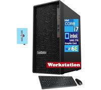 Lenovo ThinkStation P360 Desktop (12-Core Intel i7-12700, Intel UHD 770, 32GB DDR5 RAM, 1TB PCIe SSD + 2TB HDD (3.5), WiFi 6E, Bluetooth 5.1, USB KYB and Mouse, Win 11 Pro) with Dockztorm Hub