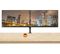 Lenovo ThinkVision S24e-20 23.8" Full HD 1920 x 1080 WLED LCD Monitor 2-Pack Bundle with Mini Glow in The Dark Speaker, 250 Nit, FreeSync, HDMI-VGA, Raven Black, & Adjustable Desk Mount Monitor Stand