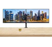 Lenovo ThinkVision S24e-20 23.8" Full HD 1920 x 1080 WLED LCD Monitor 2-Pack Bundle with Mini Speaker, 250 Nit, FreeSync, HDMI-VGA, Raven Black, & Adjustable Desk Mount Monitor Stand