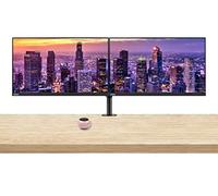 Lenovo ThinkVision S24e-20 23.8" Full HD 1920 x 1080 WLED LCD Monitor 2-Pack Bundle with Mini Speaker, 250 Nit, FreeSync, HDMI-VGA, Raven Black, & Adjustable Desk Mount Monitor Stand