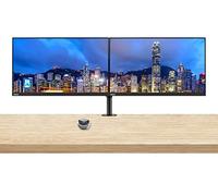 Lenovo ThinkVision S24e-20 23.8" Full HD 1920 x 1080 WLED LCD Monitor 2-Pack Bundle with Mini Speaker, 250 Nit, FreeSync, HDMI-VGA, Raven Black, & Adjustable Desk Mount Monitor Stand