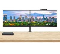 Lenovo ThinkVision T22v 1920 x 1080 LED FHD LCD, 2-Pack Bundle with T22i, HDMI, VGA, DisplayPort, Webcam, Speaker, Microphone, Dual Monitor Stand, and USB-C Multiport Dock