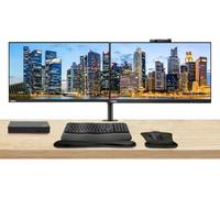 Lenovo ThinkVision T24v 24-inch, 2-Pack Bundle with T24i, HDMI, DisplayPort, Webcam, Speaker, Microphone, Dual Monitor Stand, ThinkPad USB-C Dock, MK670 Wireless Keyboard & Mouse, Mouse & Wrist Pad