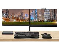 Lenovo ThinkVision T27hv 27-inch, 2-Pack Bundle with T27h, HDMI, DisplayPort, Webcam, Speaker, Microphone, Dual Monitor Stand, ThinkPad USB-C Dock, MK270 Wireless Keyboard & Mouse, Mouse & Wrist Pad