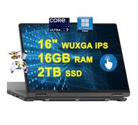 Lenovo Yoga 7 16 2-in-1 AI PC Laptop 16" WUXGA IPS Touch Glossy Intel 12-core Ultra 7 155U 16GB RAM 2TB SSD Backlit Fingerprint Thunderbolt FHD IR Privacy Camera Win11Pro + 3-in-1 Accessories
