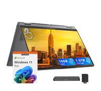 Lenovo Yoga 7i 2-in-1 16" 2K Touchscreen Laptop, Intel Ultra 5 226V, 16GB LPDDR5X, 1.5TB(1TB SSD+512GB Docking Station), Intel Arc Graphics, Backlit Keyboard, Fingerprint, Wi-Fi 7, Win 11 Pro, Gray