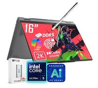Lenovo Yoga 7i 2-in-1 AI Ready Laptop, 16" 2K Touchscreen, Core Ultra 5 226V(>Ultra 7 155U), Copilot+ PC, Backlit Keyboard, Fingerprint, WiFi 7, Windows 11 Pro, Gray(16GB 8533 MHz DDR5 RAM | 1TB SSD)