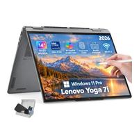 Lenovo Yoga 7i 2-in-1 Touchscreen Laptop, Ultra 5 322, 14” OLED 16GB 512GB | Intel Ultra 5 322, Backlit Keyboard, Fingerprint Reader, Windows 11 Pro, Copilot+ PC, Wi-Fi 7, 2026 AI Laptop Luna Grey