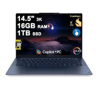 Lenovo Yoga Slim 7 Laptop 14.5" 3K OLED Touch (100% DCI-P3 1000nits HDR Peak) Qualcomm 12-core Snapdragon X Elite (Up to 45 Tops) 16GB RAM 1TB SSD for Designer Business Work Win11 ICP Hub Copilot AI
