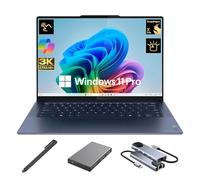 Lenovo Yoga Slim 7X 3K OLED Touchscreen Laptop, 14.5" 1000 nits Display, Snapdragon X Elite 12-Core NPU Copilot+ PC, 16GB RAM, 2TB SSD + 500GB Portable Drive, WiFi 7, Backlit, Stylus Pen, Win 11 Pro