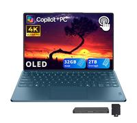 Lenovo Yoga Slim 9i 14" 4K OLED Touch Laptop, Intel Ultra 7 258V, 32GB RAM, 2TB Storage(1TB SSD+1TB Docking Station), Intel Arc Graphics, Backlit Keyboard, Copilot+PC, Fingerprint, Win 11, Tidal Teal