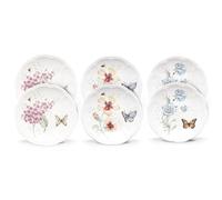 Lenox 817046 Butterfly Meadow 6-Piece Tidbit Plate Set, White, 3.05 LB