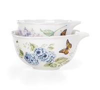 Lenox 888261 Butterfly Meadow 2-Piece Nesting Bowl Set, Porcelain, Multicolor