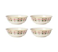 Lenox 894965 Holiday Plaid 4-Piece All-Purpose Bowl Set, Red & Green, 2.87