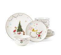 Lenox 895051 Merry Grinchmas 12-Piece Dinnerware Set, Green, 12 Count, Christmas Dinnerware Set, Holiday Hosting