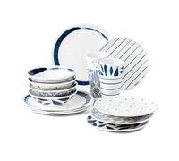 Lenox 895323 Blue Bay Melamine 16-Piece Dinnerware Set, Lightweight Melamine Material