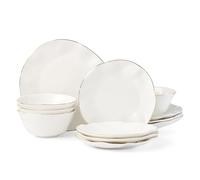 Lenox Blue Bay 12-Piece Dinnerware Set, 15.20 LB, White