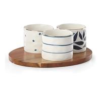 Lenox Blue Bay 4-Piece Snack Bowl & Tray Set, 2.10 LB