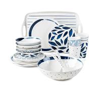 Lenox 895324 Blue Bay Melamine 20-Piece Dinnerware Set, Lightweight Melamine Material