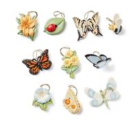 Lenox Butterfly Meadow 10-Piece Ornament Set, Porcelain, Multicolor, 0.45 LB