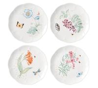 Lenox Butterfly Meadow 4-Piece Accent Plate Set, 3.79, Multi,White