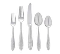 Lenox Butterfly Meadow 65-Piece Flatware Set | silver, dishwasher safe | includes serving spoons and utensil set | heavy duty, cutlery set for kitchen and dining