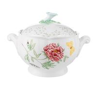 Lenox Butterfly Meadow 9" Split Flat Round Casserole Dish with a Lid White Body